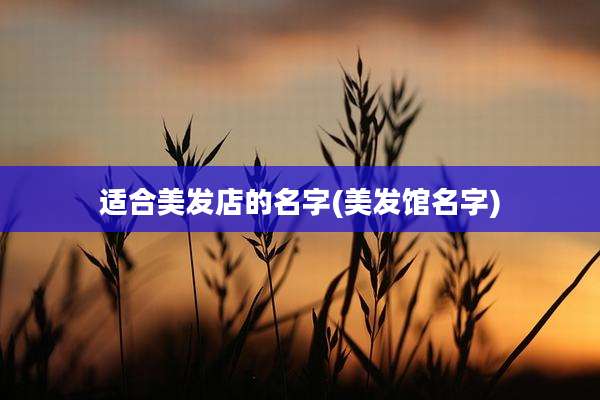 适合美发店的名字(美发馆名字)