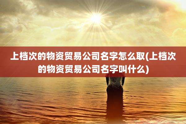上档次的物资贸易公司名字怎么取(上档次的物资贸易公司名字叫什么)