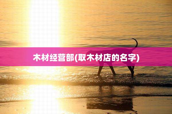 木材经营部(取木材店的名字)