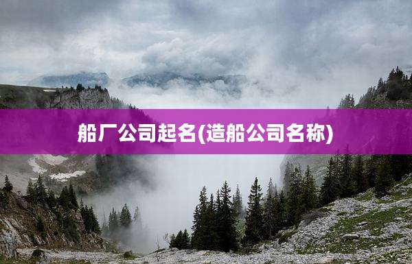 船厂公司起名(造船公司名称)