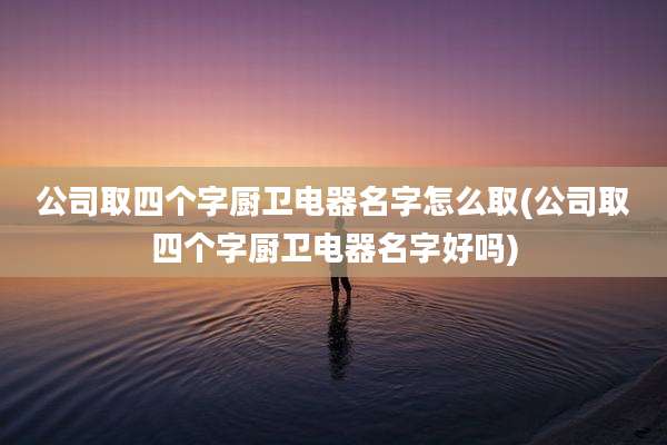 公司取四个字厨卫电器名字怎么取(公司取四个字厨卫电器名字好吗)