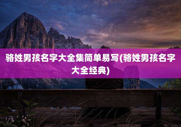 骆姓男孩名字大全集简单易写(骆姓男孩名字大全经典)