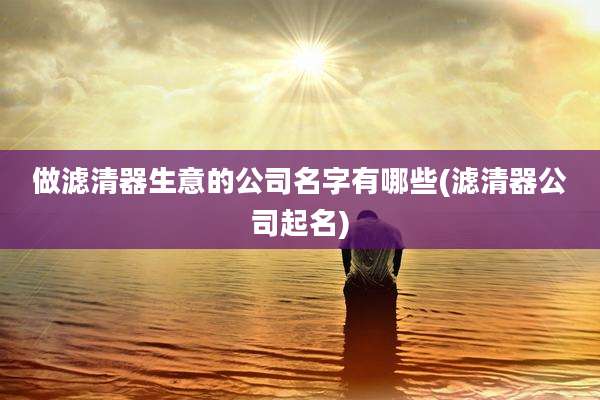 做滤清器生意的公司名字有哪些(滤清器公司起名)