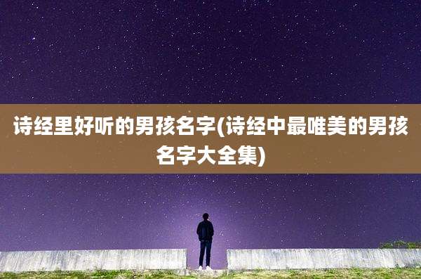 诗经里好听的男孩名字(诗经中最唯美的男孩名字大全集)