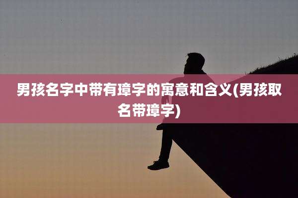 男孩名字中带有璋字的寓意和含义(男孩取名带璋字)
