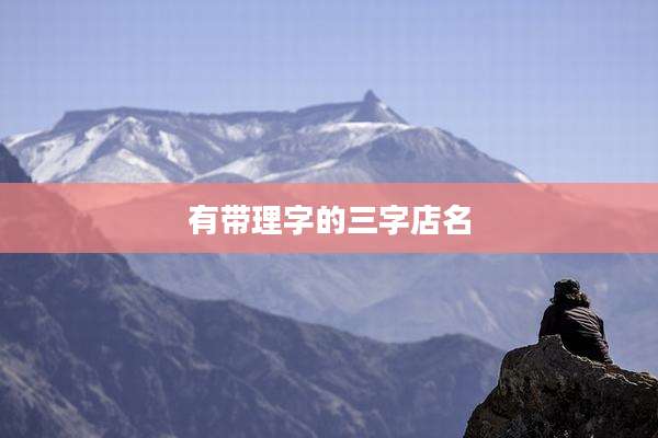 有带理字的三字店名
