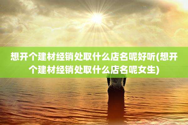 想开个建材经销处取什么店名呢好听(想开个建材经销处取什么店名呢女生)