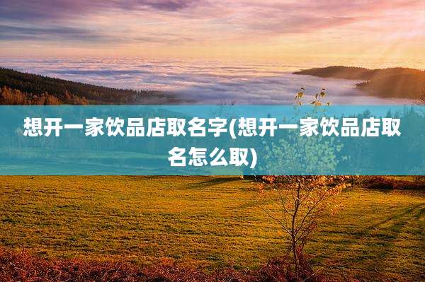 想开一家饮品店取名字(想开一家饮品店取名怎么取)