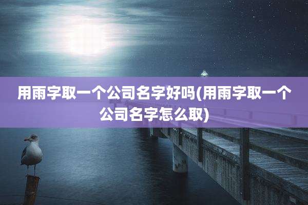 用雨字取一个公司名字好吗(用雨字取一个公司名字怎么取)