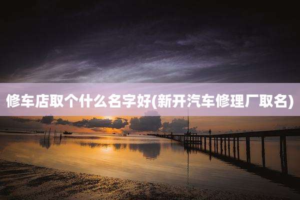 修车店取个什么名字好(新开汽车修理厂取名)