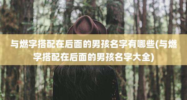 与燃字搭配在后面的男孩名字有哪些(与燃字搭配在后面的男孩名字大全)
