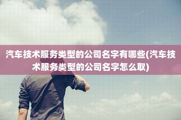 汽车技术服务类型的公司名字有哪些(汽车技术服务类型的公司名字怎么取)
