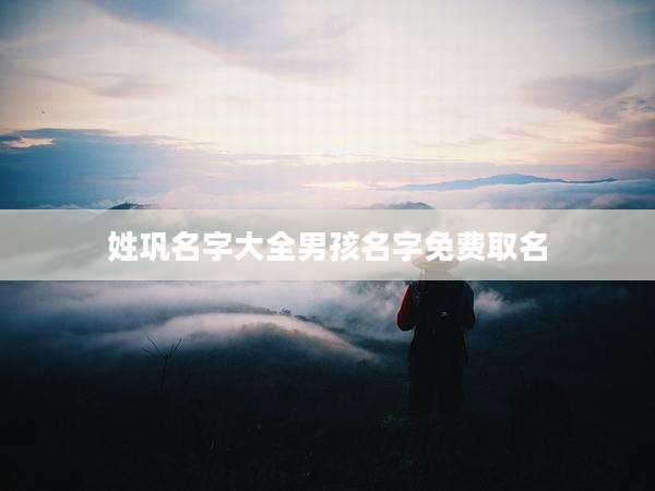 姓巩名字大全男孩名字免费取名