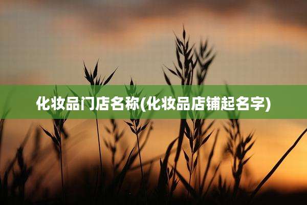 化妆品门店名称(化妆品店铺起名字)