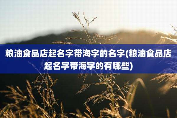 粮油食品店起名字带海字的名字(粮油食品店起名字带海字的有哪些)