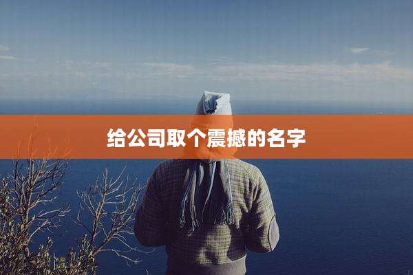 给公司取个震撼的名字