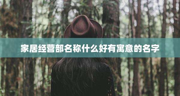 家居经营部名称什么好有寓意的名字