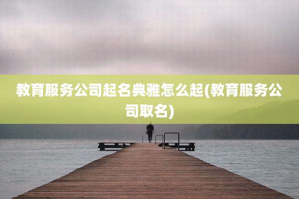 教育服务公司起名典雅怎么起(教育服务公司取名)