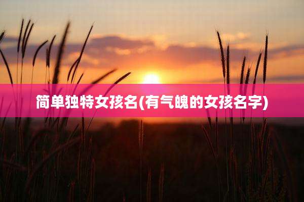 简单独特女孩名(有气魄的女孩名字)