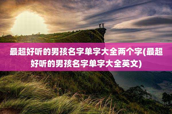 最超好听的男孩名字单字大全两个字(最超好听的男孩名字单字大全英文)