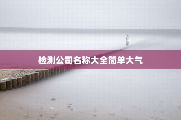 检测公司名称大全简单大气
