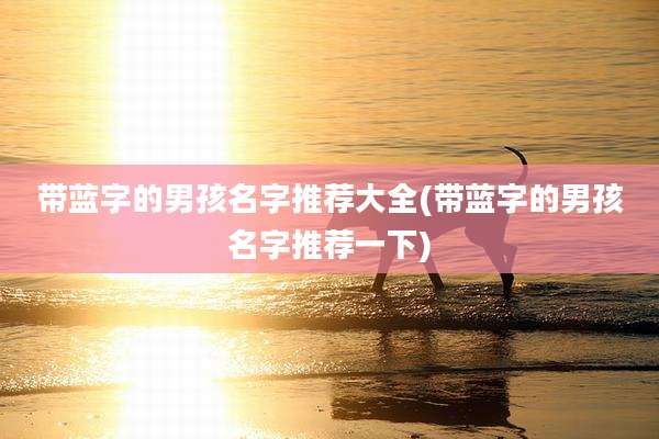 带蓝字的男孩名字推荐大全(带蓝字的男孩名字推荐一下)