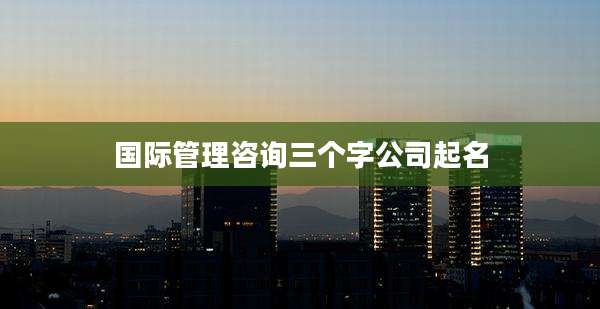 国际管理咨询三个字公司起名
