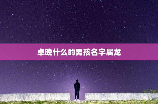 卓晚什么的男孩名字属龙