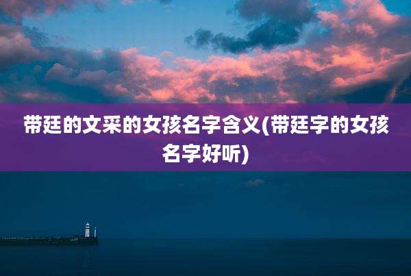 带廷的文采的女孩名字含义(带廷字的女孩名字好听)