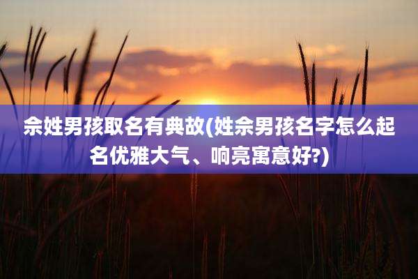 佘姓男孩取名有典故(姓佘男孩名字怎么起名优雅大气、响亮寓意好?)