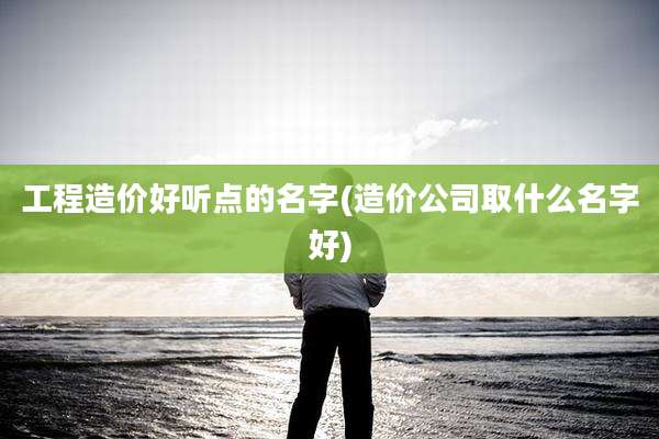 工程造价好听点的名字(造价公司取什么名字好)