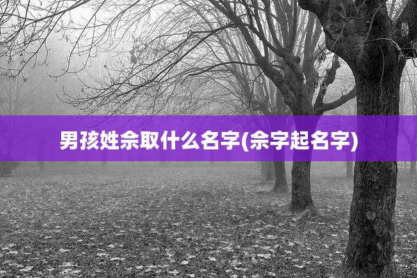 男孩姓佘取什么名字(佘字起名字)