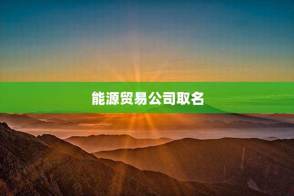 能源贸易公司取名