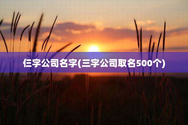 仨字公司名字(三字公司取名500个)
