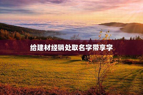 给建材经销处取名字带享字