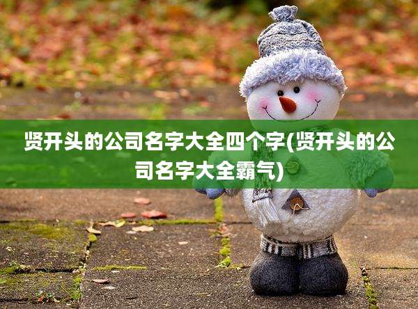 贤开头的公司名字大全四个字(贤开头的公司名字大全霸气)