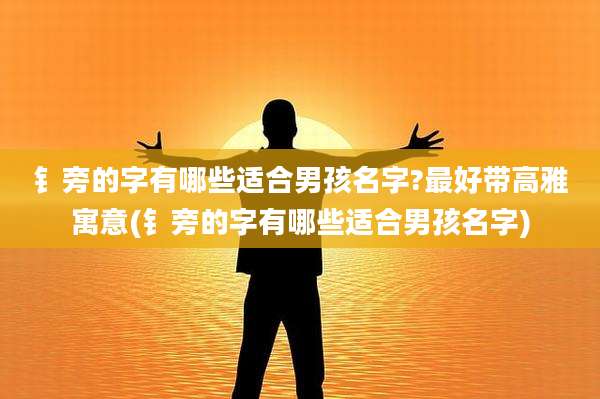 钅旁的字有哪些适合男孩名字?最好带高雅寓意(钅旁的字有哪些适合男孩名字)