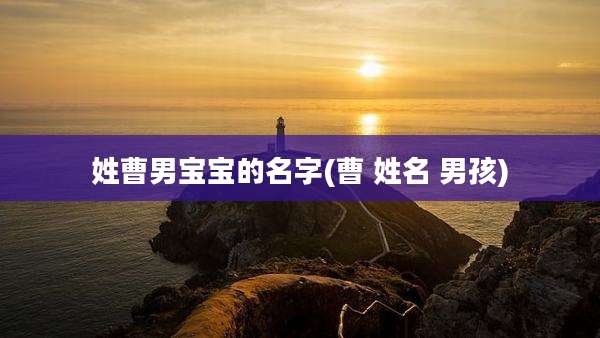 姓曹男宝宝的名字(曹 姓名 男孩)