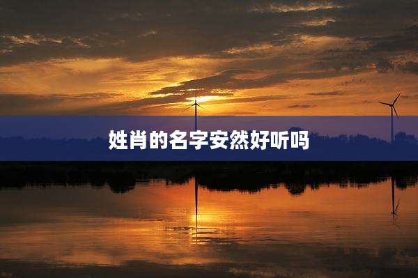 姓肖的名字安然好听吗