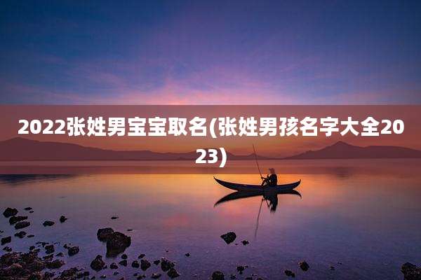 2022张姓男宝宝取名(张姓男孩名字大全2023)