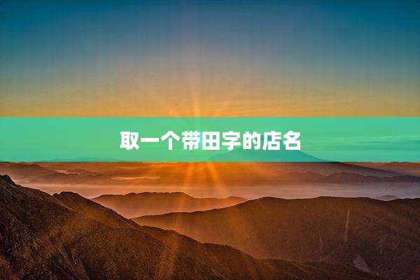 取一个带田字的店名