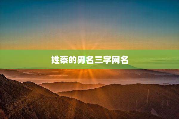 姓蔡的男名三字网名