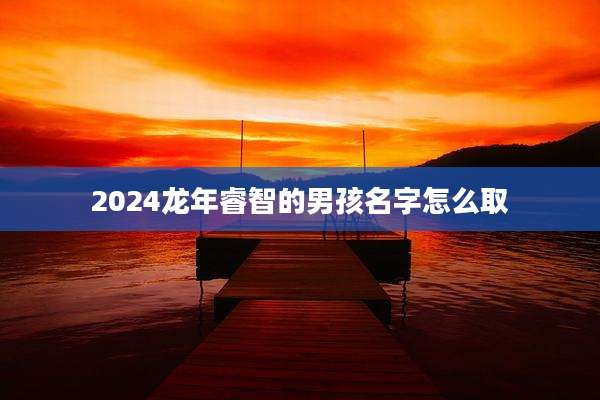 2024龙年睿智的男孩名字怎么取