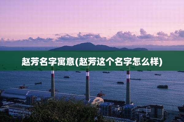 赵芳名字寓意(赵芳这个名字怎么样)