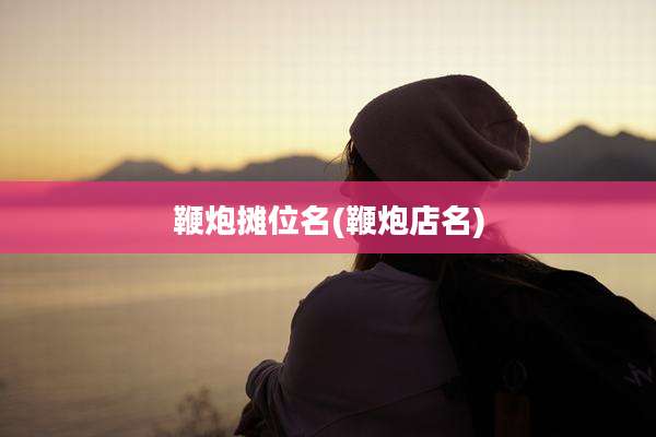 鞭炮摊位名(鞭炮店名)