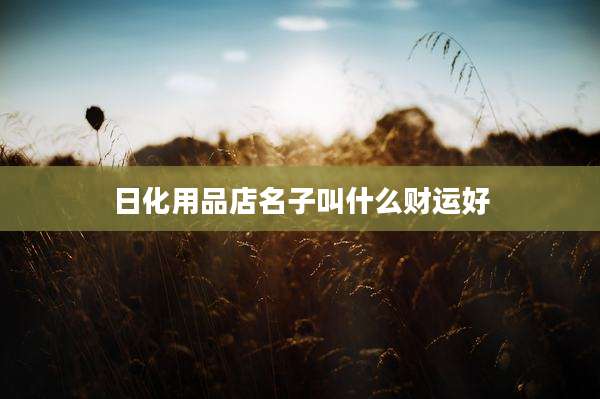 日化用品店名子叫什么财运好