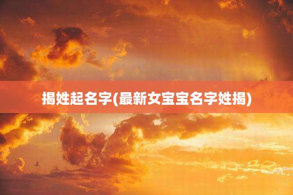 揭姓起名字(最新女宝宝名字姓揭)