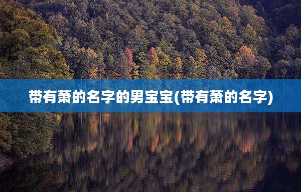 带有萧的名字的男宝宝(带有萧的名字)