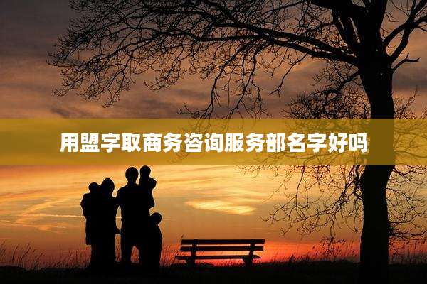 用盟字取商务咨询服务部名字好吗