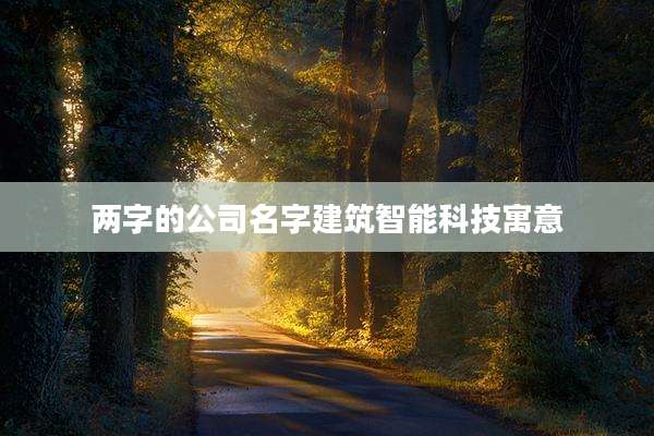 两字的公司名字建筑智能科技寓意